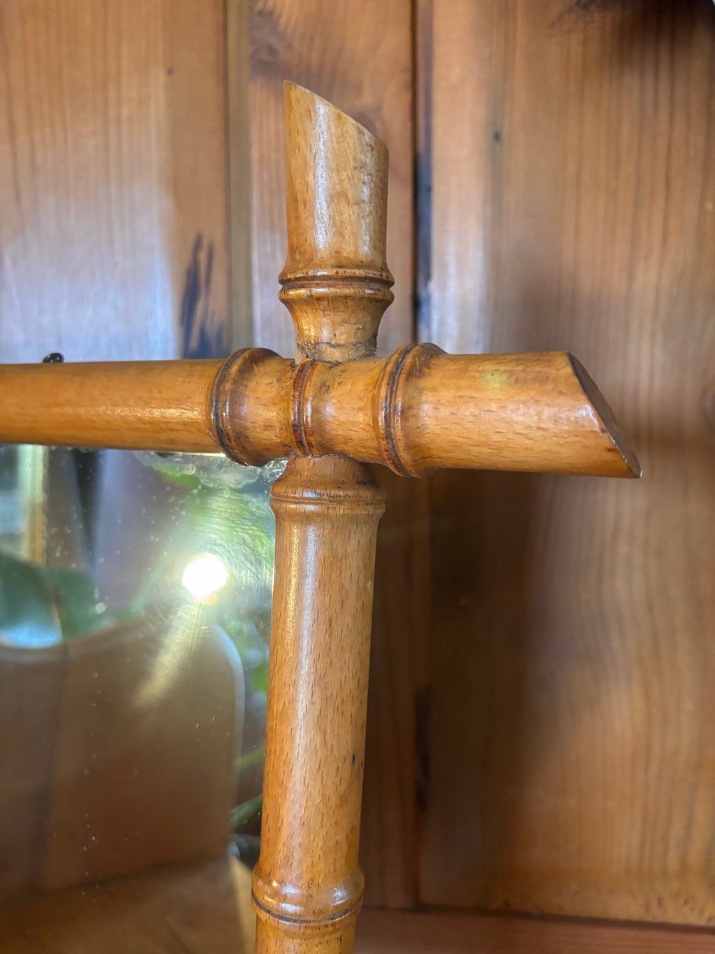 wooden bamboo mirror